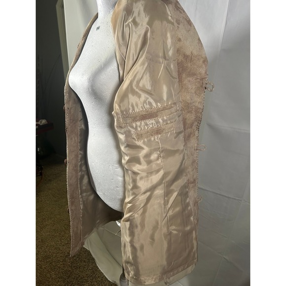 Scully Suede Leather Jacket Western Boho Distressed Tan Brown Mens Size 44 - Picture 8 of 11